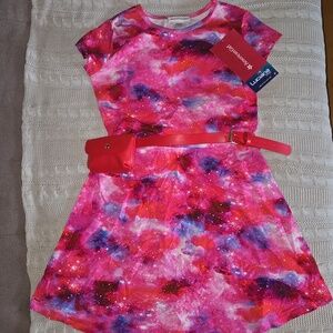American Girl Luciana Vega Galaxy Print Dress with Belt Pouch - NWT